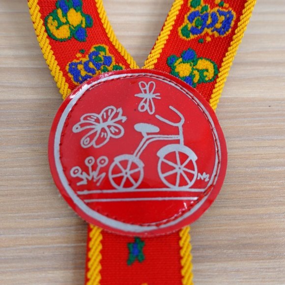 Suspender‎ Kids Boy Red Clip On Adjustable Strap Stretch Fun Party Colorful - Picture 3 of 12